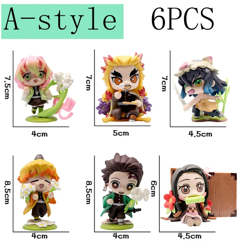 Blind Box Demon Slayer Tanjiro Kamado Nezuko Anime Cartoon Figure Creative Personalized Statue Model Ornament Surprise Gifts Box