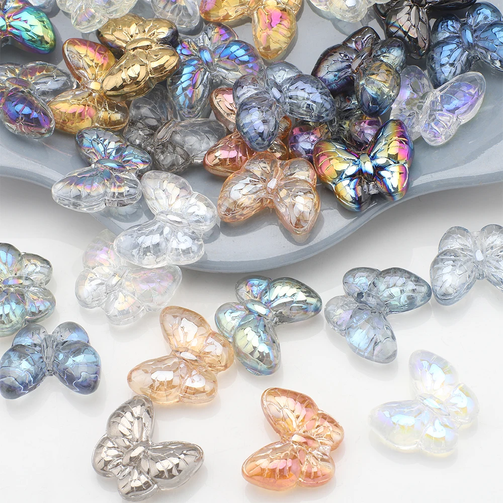 

10 шт. 17X20 мм стеклянные хрустальные бусины-бабочки свободные бусины ручной работы DIY браслет ожерелье серьги ювелирные аксессуары