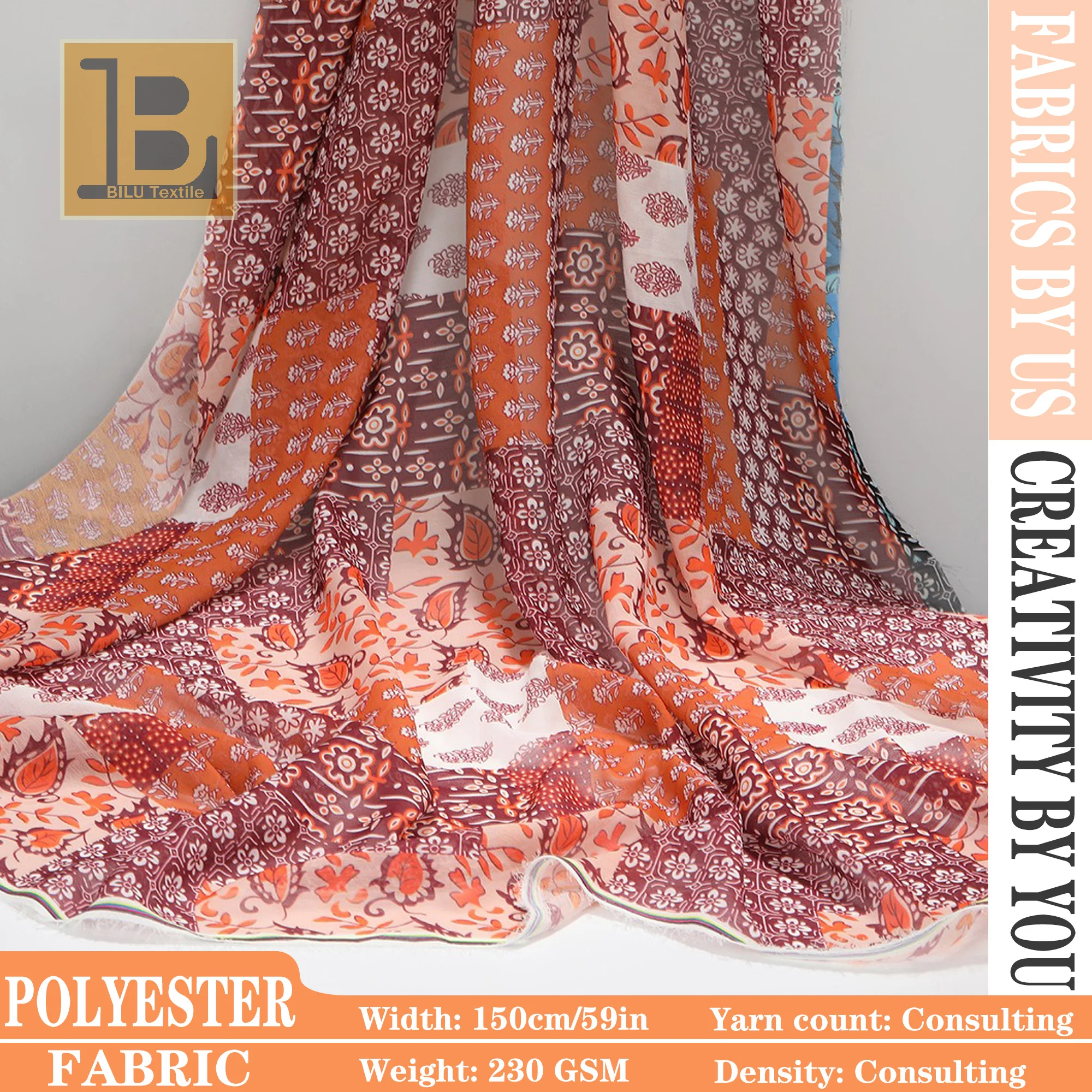 

Print Twill Fabric - 100x150cm, Soft Velvet Feel - For Shirts, Dresses, DIY Clothing