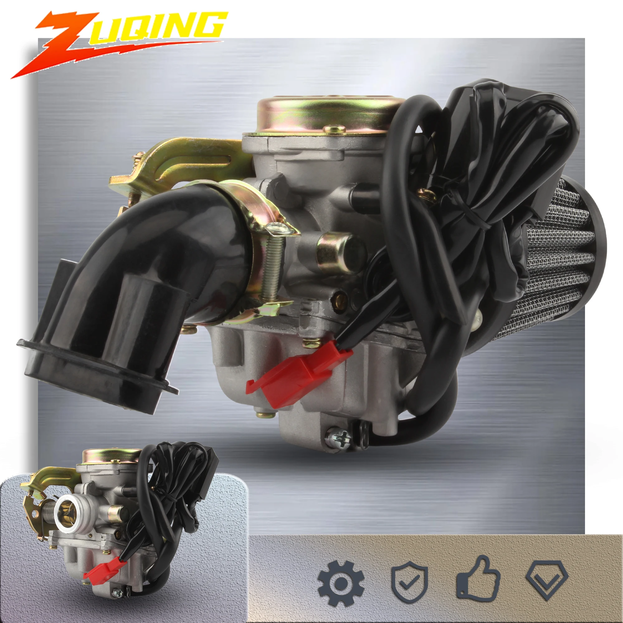 

For GY6 Motorcycle PD18J Carburetor With Air Filter and Intake Pipe Kit 4T 18mm 139QMB 139QMA CVK Motocross Scooters Accessories