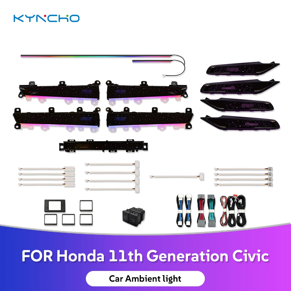 

For Honda Civic Stylish LED Car Ambient Light Exclusive Auto Interior Lighting Symphony Lamps Automotive Ambient Lighting