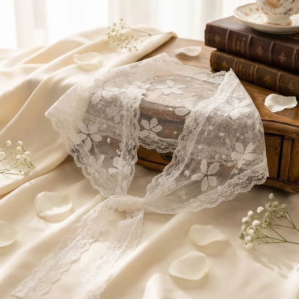 New Fashion Elegant White Woven Floral Lace Hair Scarf Wraps Sweet Retro Triangle Headscarf Breathable Print Hair Bandana Travel
