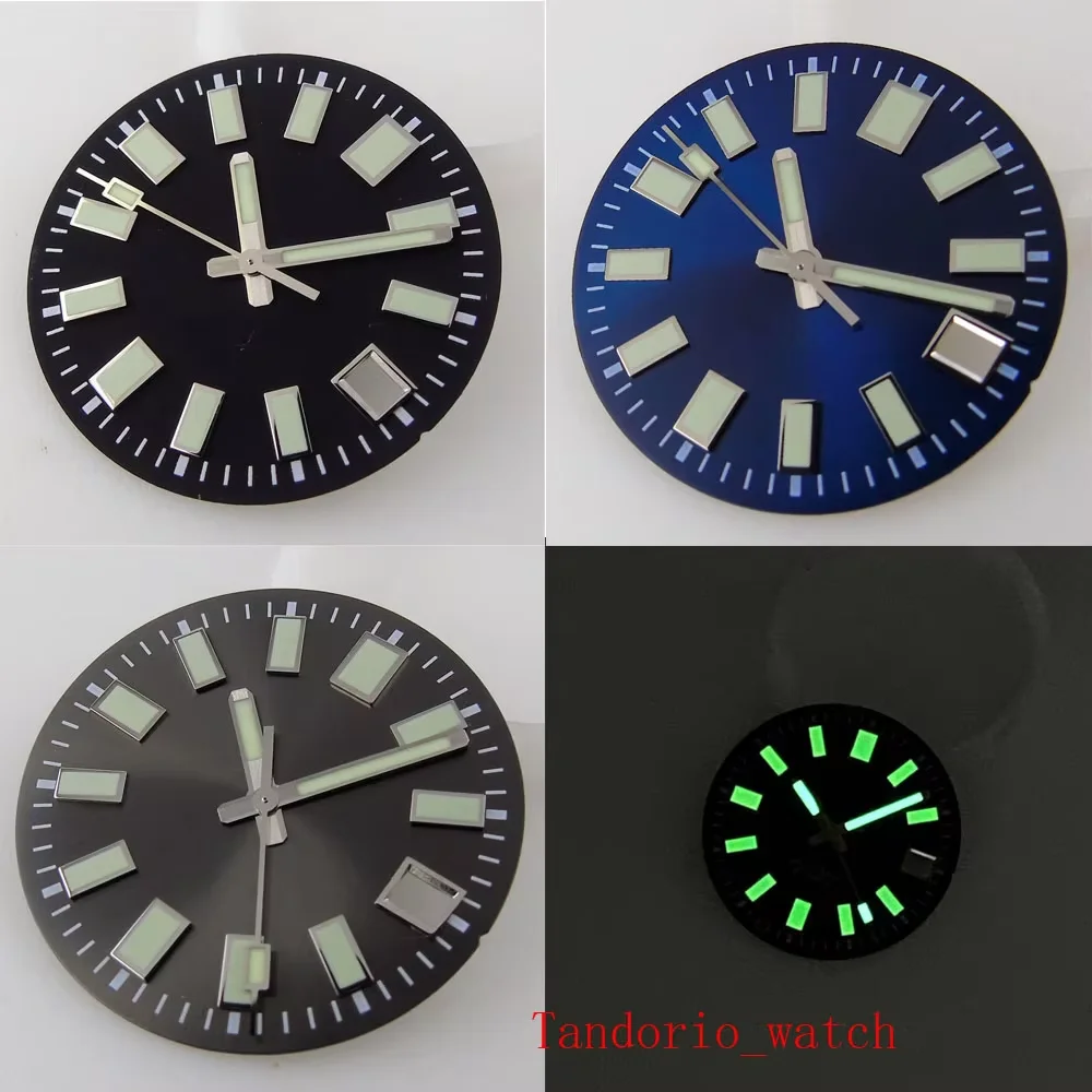 

Tandorio 29mm Gray Sterile Date Windows Mod Watch Dial Face Green Lume For NH35 NH36 NH38 Automatic Mechanical Movement