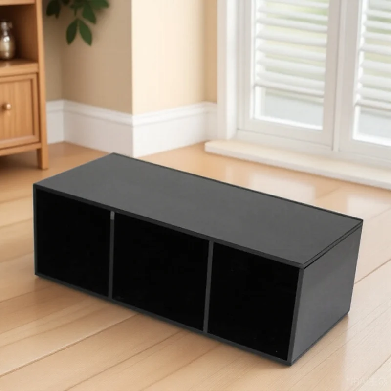 

Black Acrylic Pencil Holder Compact Desk Organizer for Makeup Brushes Pens Cosmetics Multi-Grid Pen Box Storage Solution