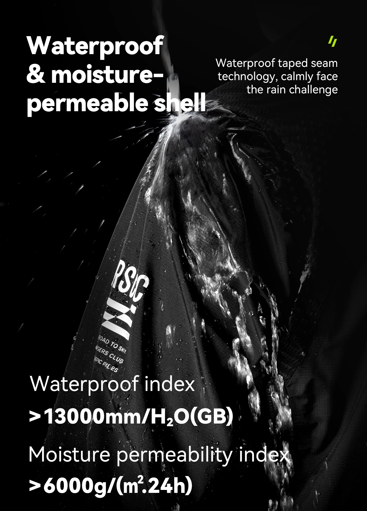 ROCKBROS Regenjacke Warme Sportliche Wasserdichte Jacke Outdoor Schnelltrocknende Atmungsaktive TPU-Laminierjacke Wander- und Fahrradbekleidung – Detail 4