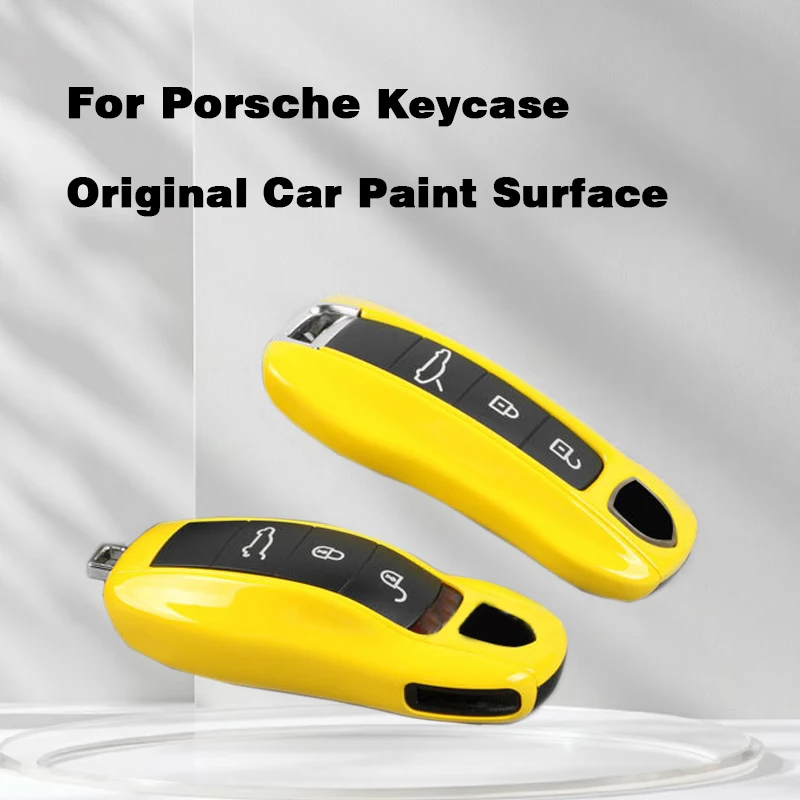 

Car Key Case Racing Yellow For Porsche 718 Cayenne Panamera 911 Macan Taycan Cayman Boxster all series Fashion Key Cover Shell