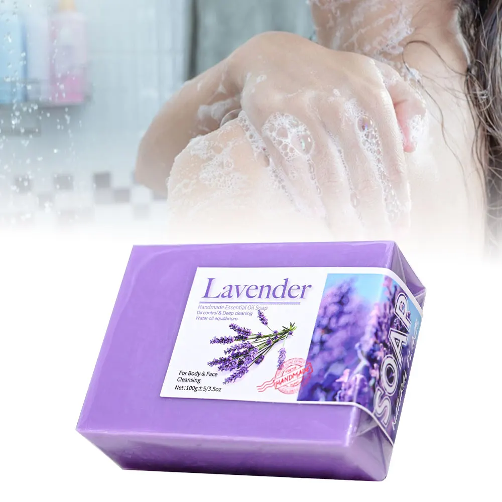 

Натуральное органическое мыло с лавандой, мыло ручной работы с эфирным маслом лаванды для очищения, освежения, контроля жирности, мыло для ванны