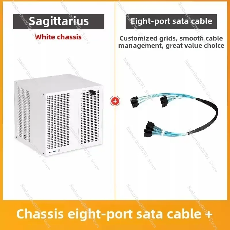 

Sagittarius 8-Bay NAS Case w/ Backplane, ATX PSU, mATX Motherboard & Full-Height PCIe