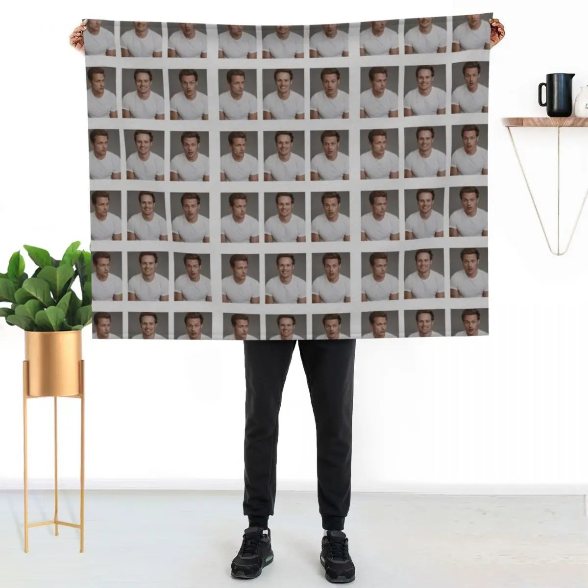 Sam Heughan Throw Blanket Warm Accent Blanket for Living Room Decoration