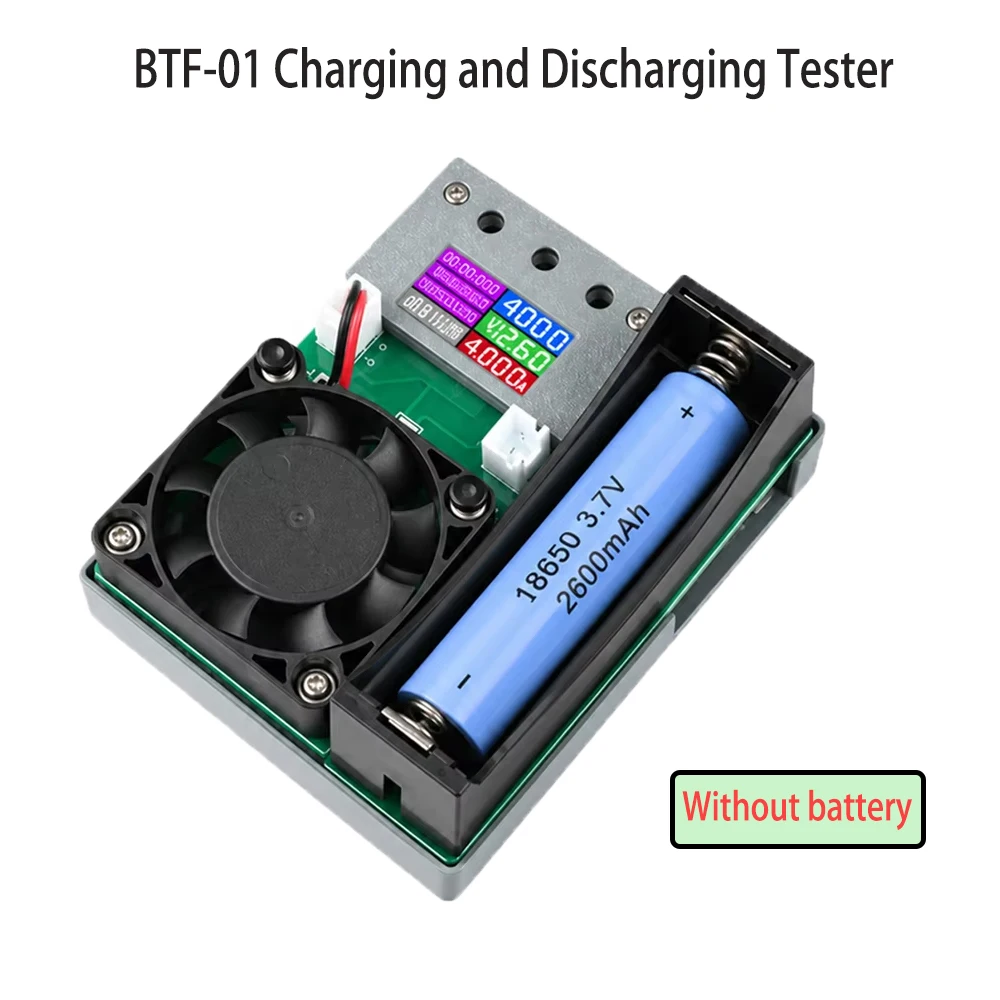  18650 Lithium Battery Tester 1-Channel Slow Charge/Discharge Ternary Lithium-Ion Battery Integrated Tester with Fan Cooling