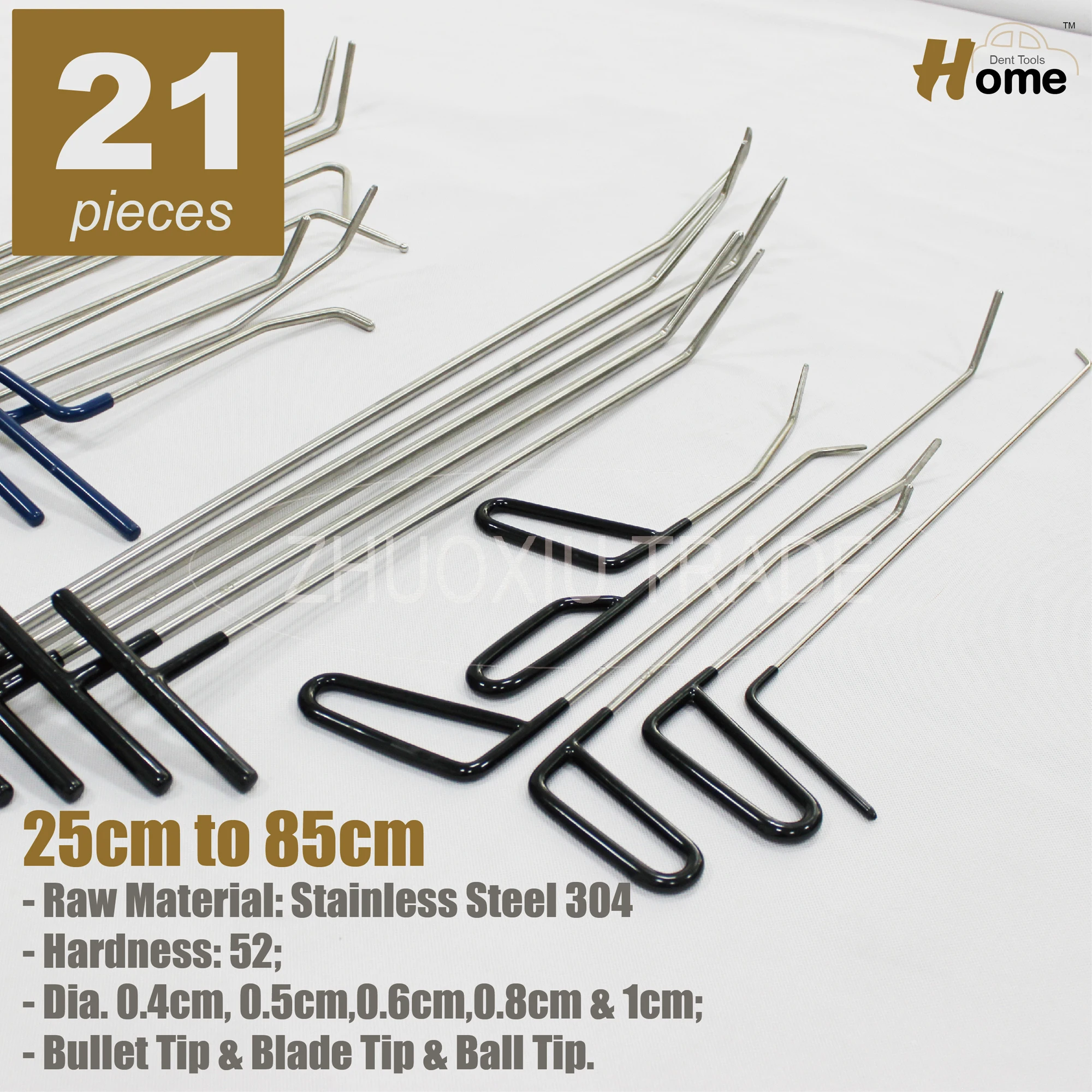 21pcs Car Dent Puller Rod Hooks Hammer Door Dent Ding Hail Fix Removal Repair Tools Maintenance Set Automotive Accessories