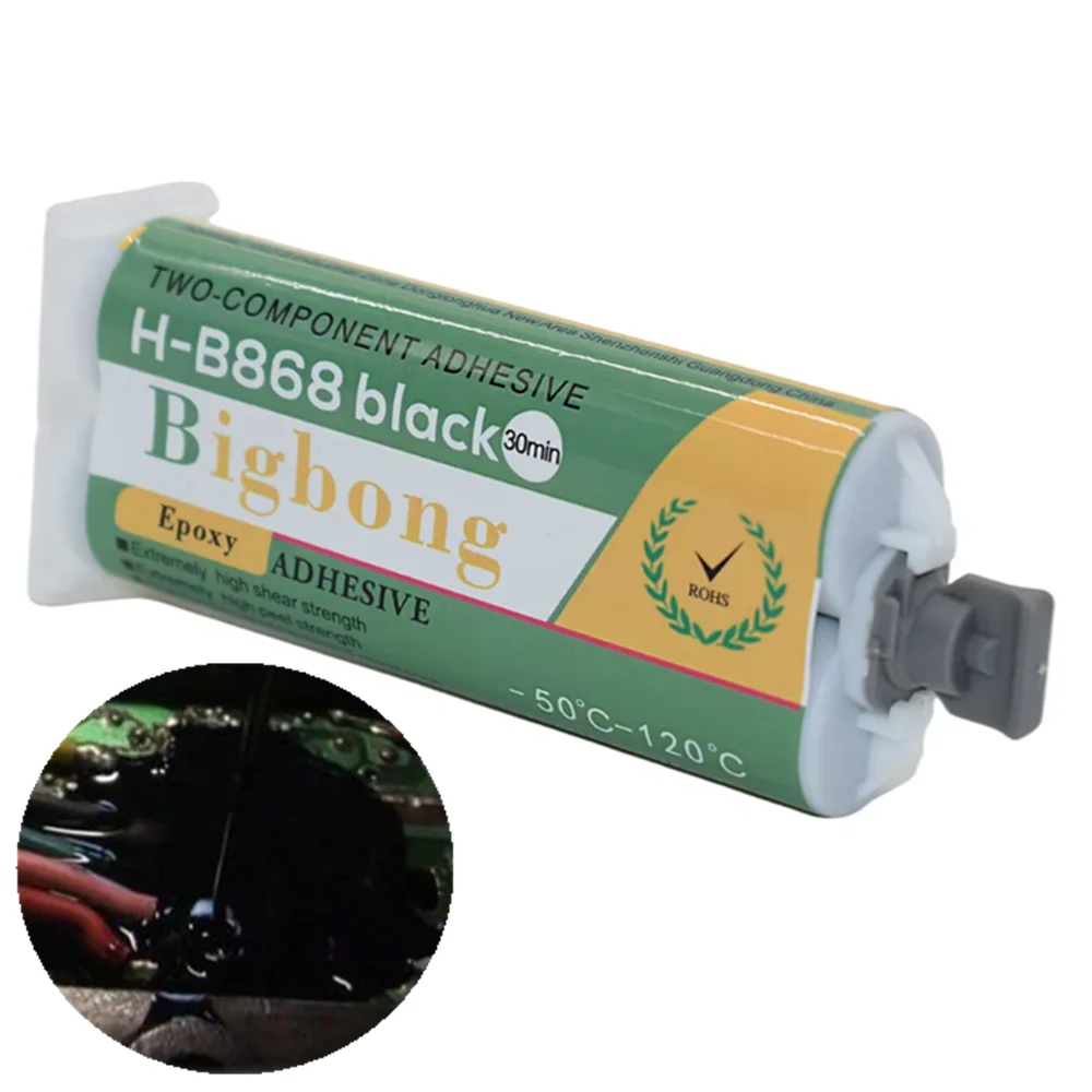 AB-Kleber für hohe Temperaturen -50 ℃ -120 ℃ 50ml 1:1 Strukturelles Epoxidharz Schwarz 2-Komponenten Bigbong Klebstoff 30 Minuten Starkes Epoxidharz – Detail 5