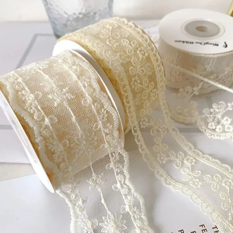 Lace Ribbon Fray-Resistant Multi-Color Delicate Trim for Wedding Centerpiece Decoration Gift Packing Flower Arrangement Sewing