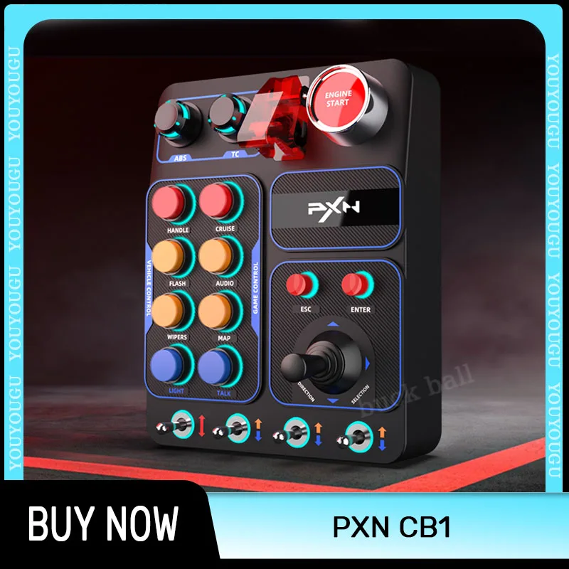 

PXN CB1 Racing Simulator Central Control Box Multifunctional Key RGB Control Box For EURO Truck Simulator Racing Game Accessory