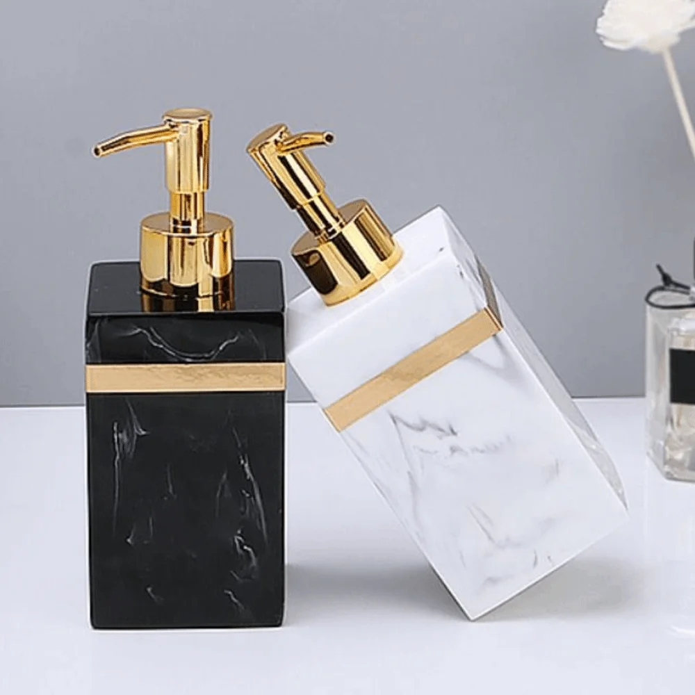 

Resin Lotion Dispenser Bottles Imitation Marble Press Type Shower Gel Bottles Light Luxury Reusable Hand Sanitizer Holder