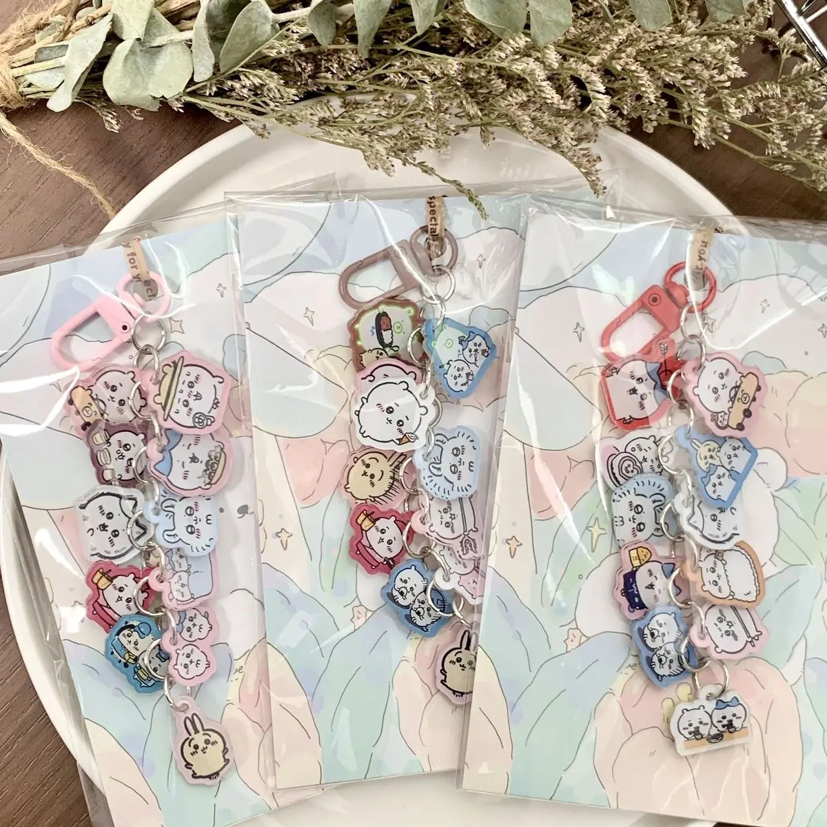 jiyiAcrylic Keychain Beaded Chain Bag Charm, Cartoon Pendant, Collectible Accessory Gift for Fans - view 5