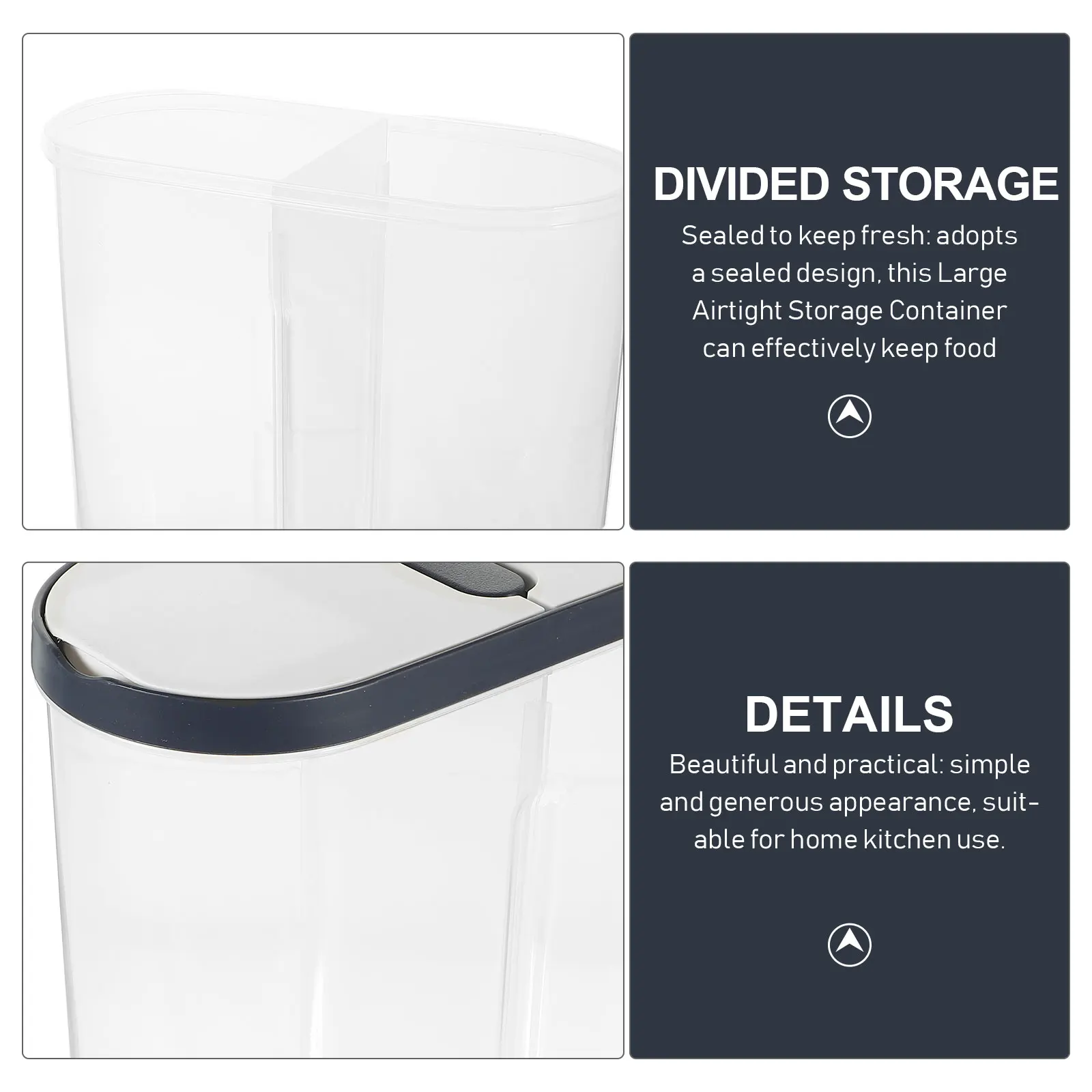 

Sealed Jar Container for Rice Food Dry Storage Containers Kitchen Airtight Blue Plastic Large Cereal Grains Beans Flour Storage