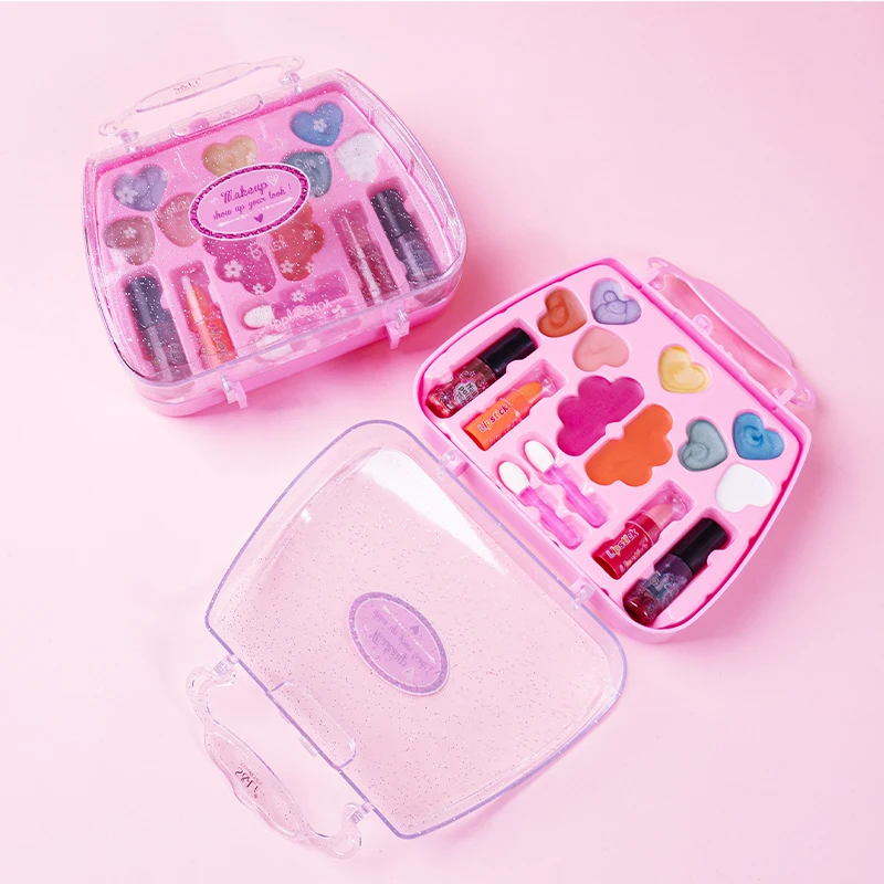 Princess Make Up Box,Beauty Makeup Toy For Girl ,Kids Little Handbag,  Washable, Non-toxic，Safe Birthday Gift Or Kids Party
