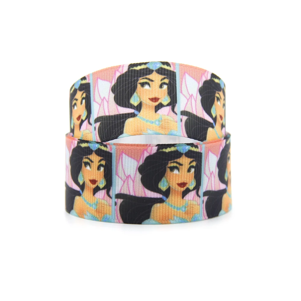 Disney 5 Yards Multi Size Mickey Princess Mulan Tiana nastro in Grosgrain stampato per fiocchi per capelli forniture artigianali fai da te nastri