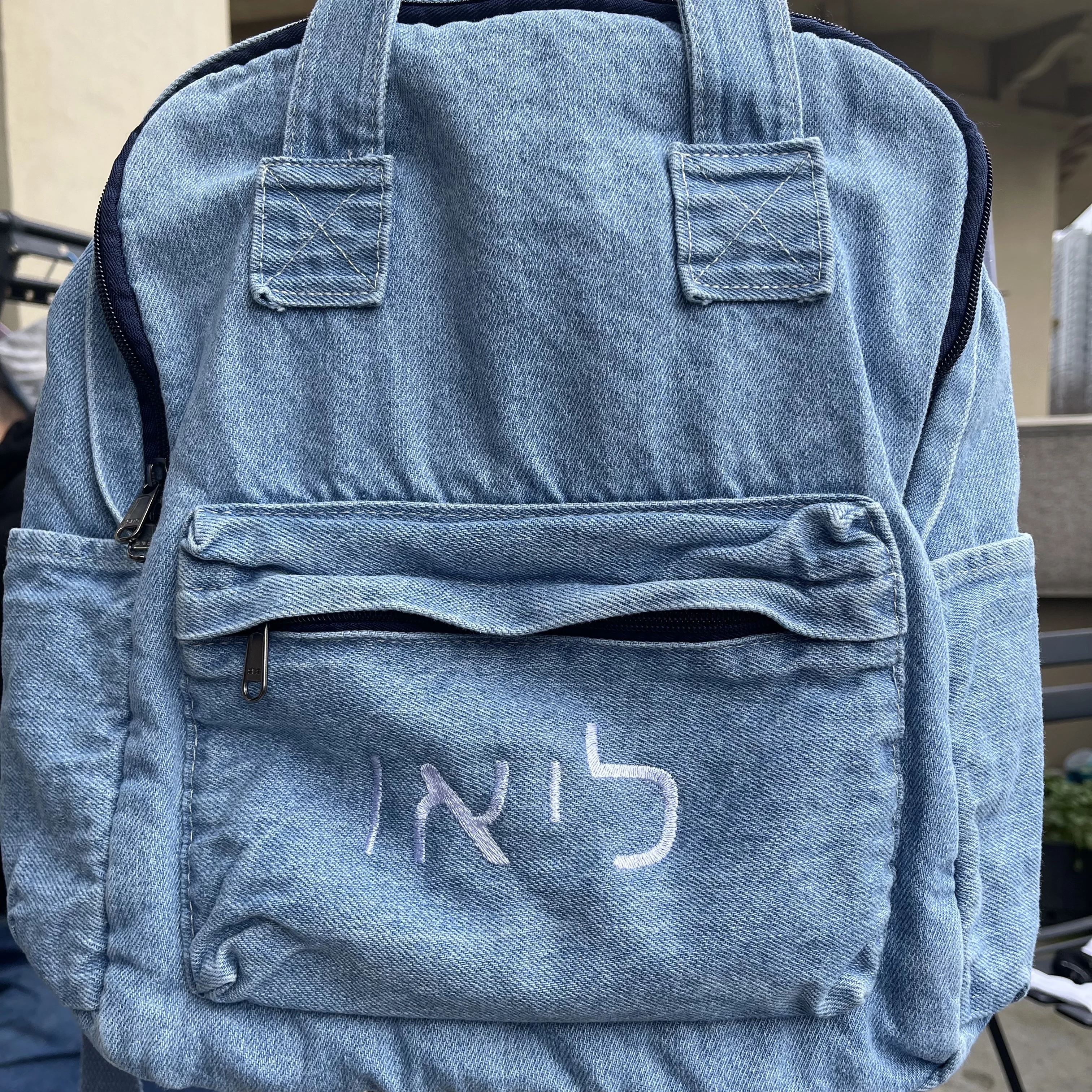 Custom Denim Canvas Backpack Personalized Embroidered Name Girl's Large Capacity Schoolbag Unique Birthday Gift Travel Denim Bag