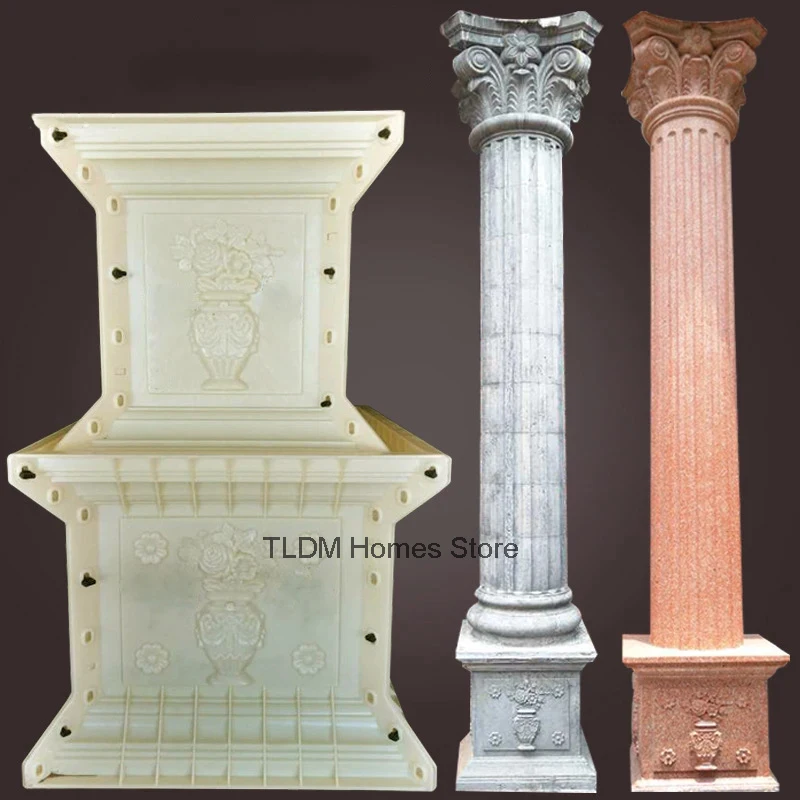 Corner Column Pier Gate Roman Column Foot Base Chinese Square Pier Mold Cement Balcony Railing Building Mold