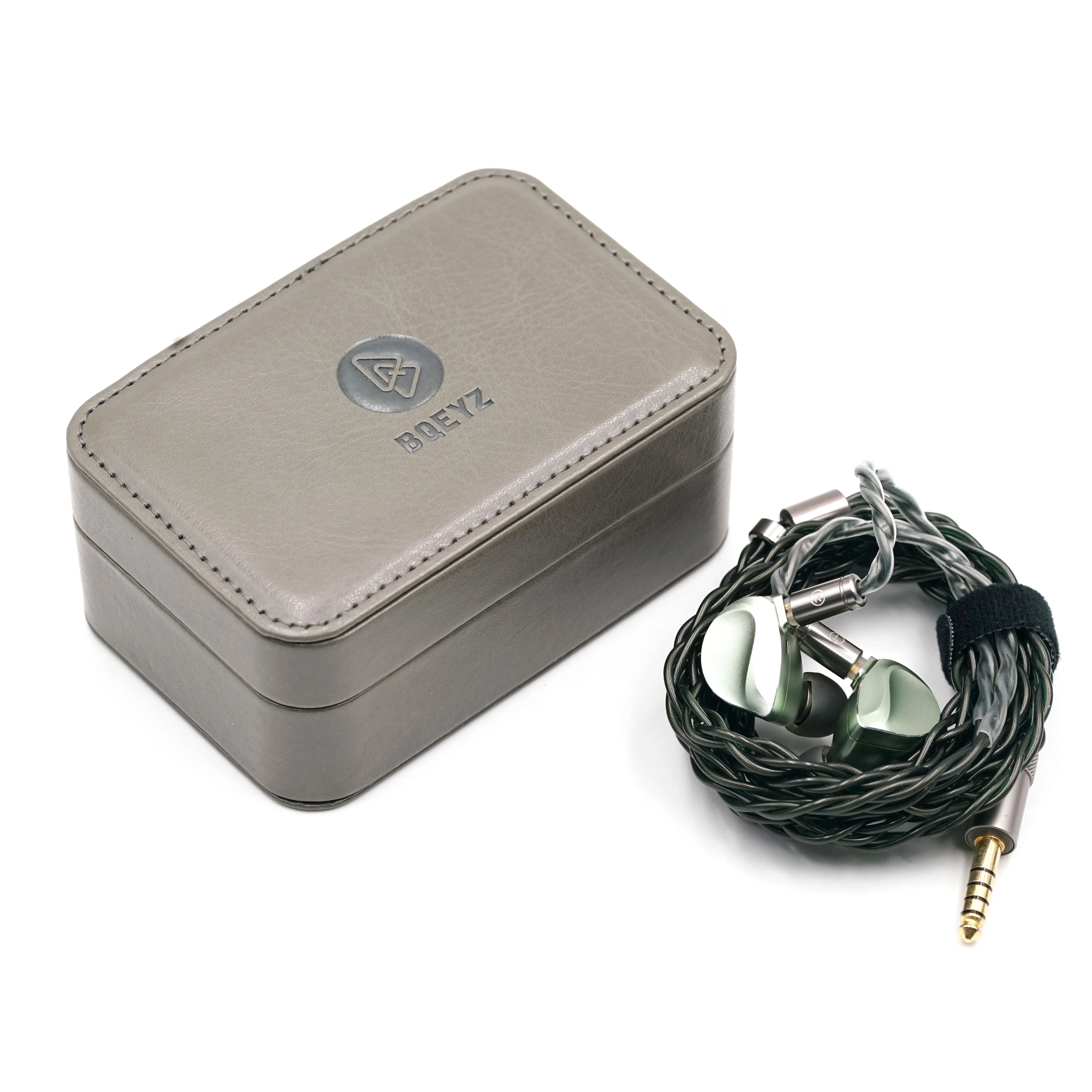 BQEYZ Brown Leather Earphone Cable Storage Box