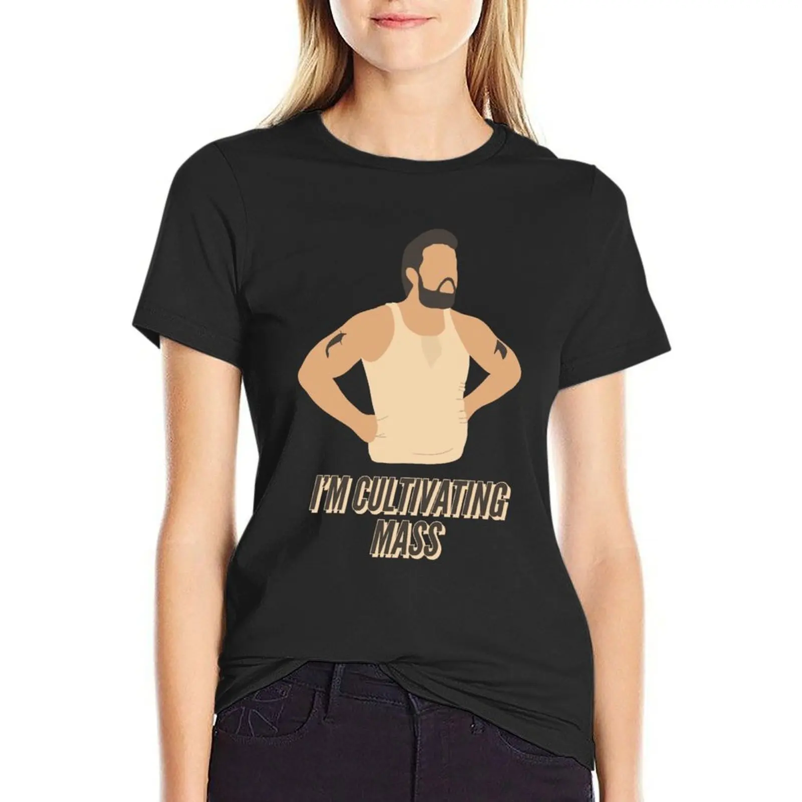 

i’m not fat i’m cultivating mass! T-shirt Blouse vintage clothes tight shirts for Women