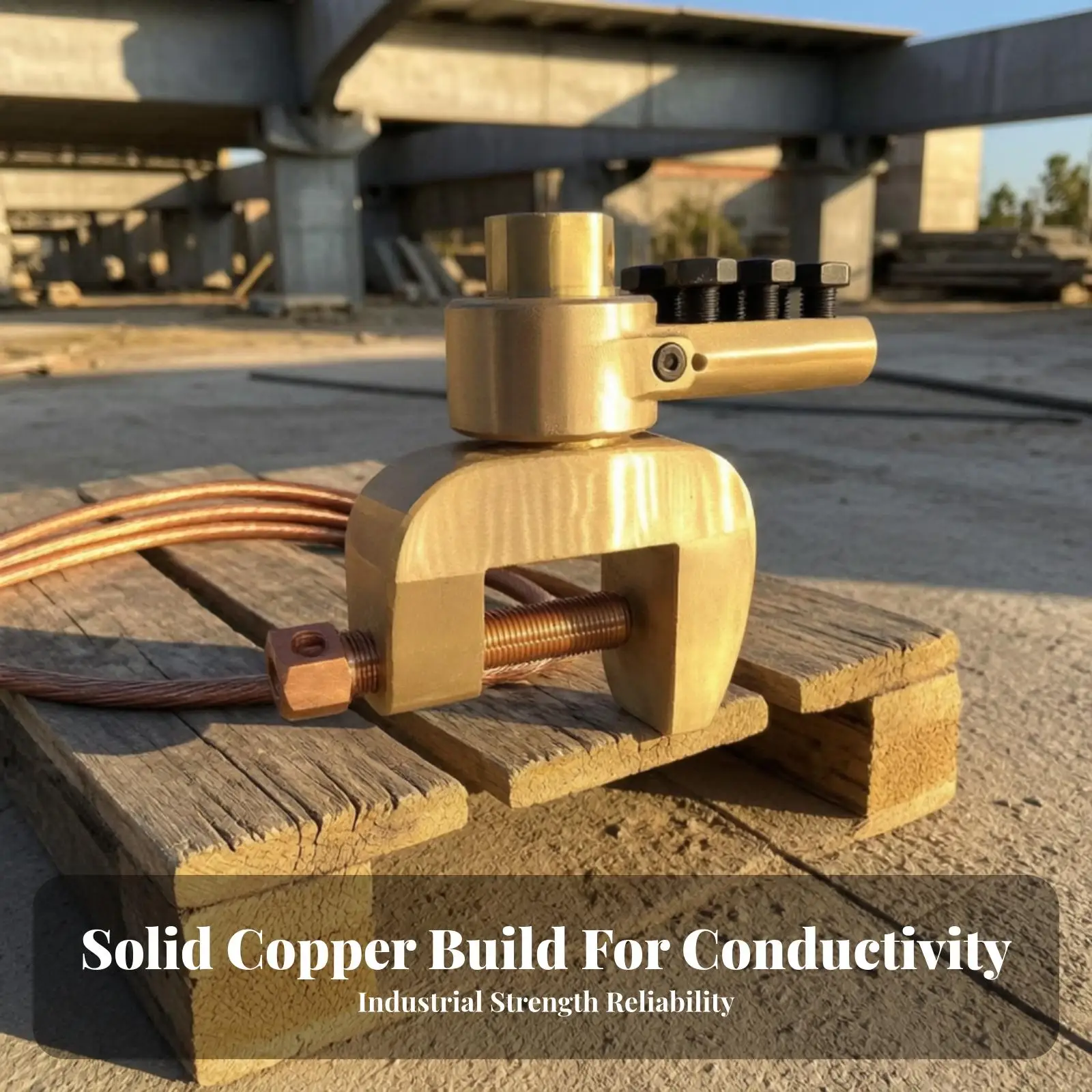 Grounding Clamp for Welding with Rotating Joint and Heavy Duty Brass Build for Reliable Electrical Connection on Pipes