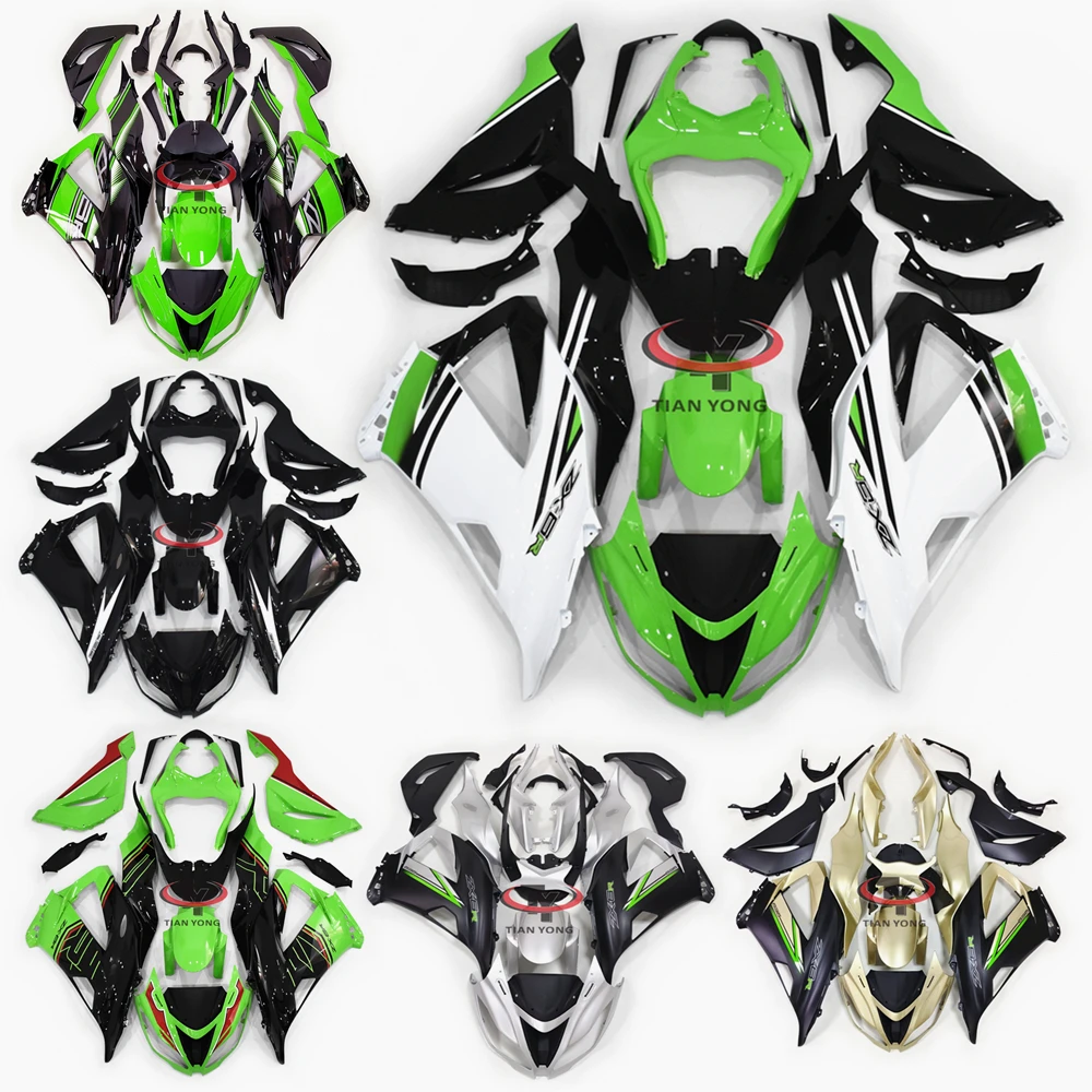 Multiple collections of glossy green prints Motorcycle Full Fairing Kit For ZX6R 2013 2014 2015 2016 2017 2018 Cowling Bodywork