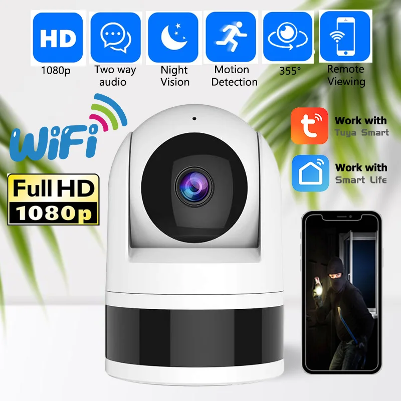 

2MP Tuya WiFi Camera Indoor 1080P HD Surveillance Auto Tracking Two Way Audio Smart Home Security Alarm Baby Monitor Detection