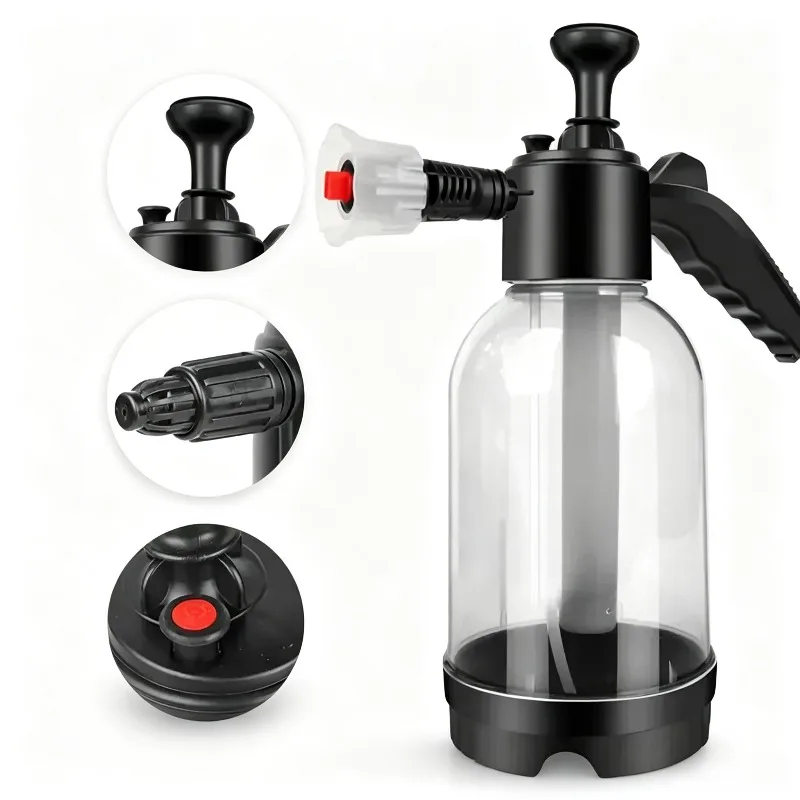 2L Hand‑held Air Pressure Foam Sprayer, Multi‑Purpose Plastic Watering Can, Disinfection Pot for Home Garden Car Cleaning