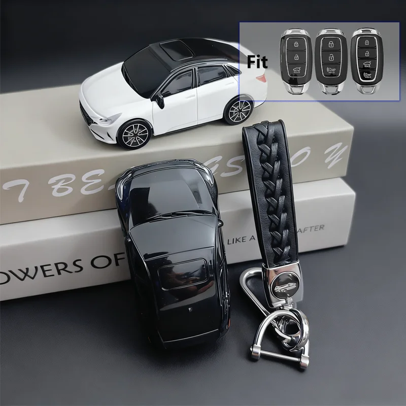 ABS Car Model Key Case for Hyundai Elantra Appearance Suit 3 4 5 Button for Santa Fe Palisade KONA Solaris Azera Key Cover Fob