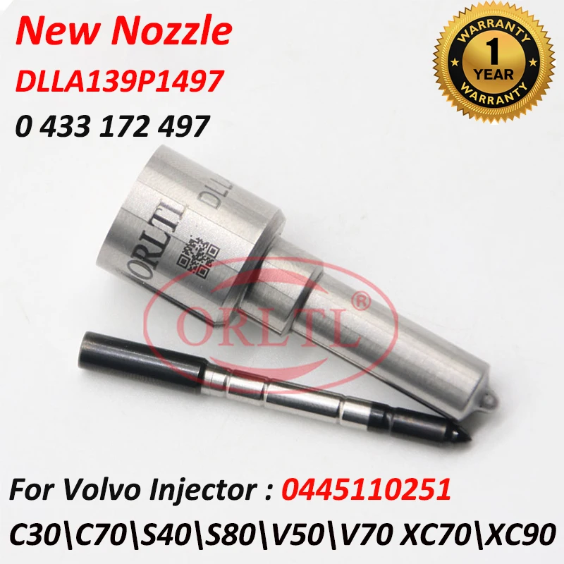 DLLA139P1497 New Nozzle DLLA 139 P 1497 Diesel Fuel Injector 0445110251 For Volvo C30\C70\S40\S80\V50\V70 XC70\XC90