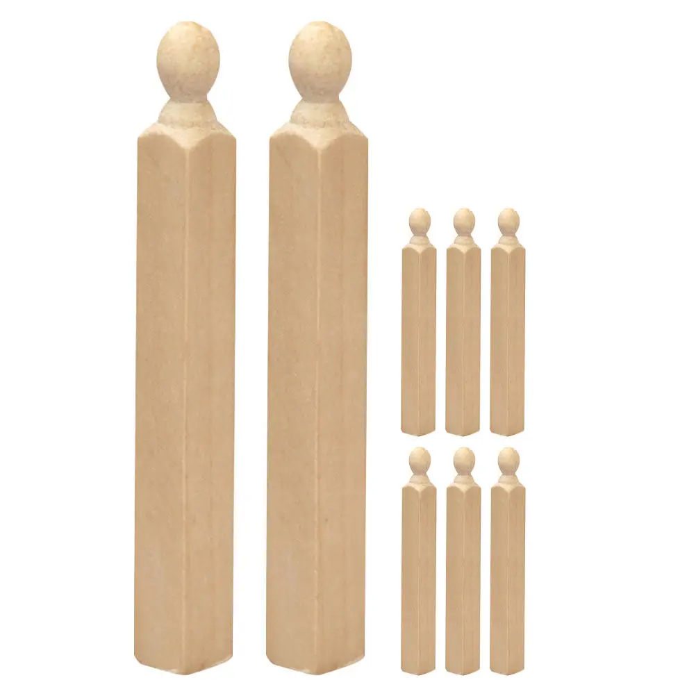 

Набор из 8 миниатюрных римских колонн из дерева для кукольного домика, лестниц, элегантного оформления микро-сцен и декоративных аксессуаров