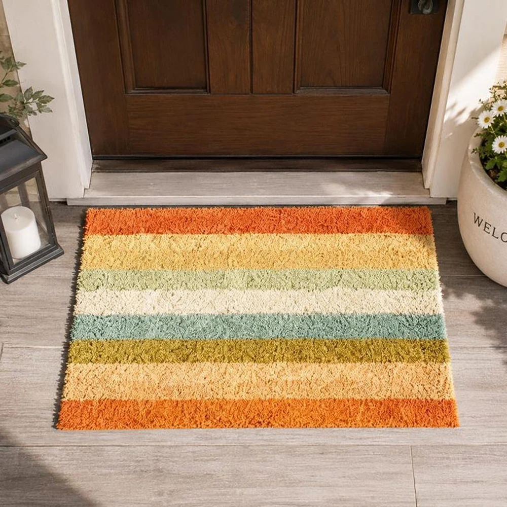 Retro Colorful Stripe Doormat - Century Textile & Sewing Supply Hours 评论和价格