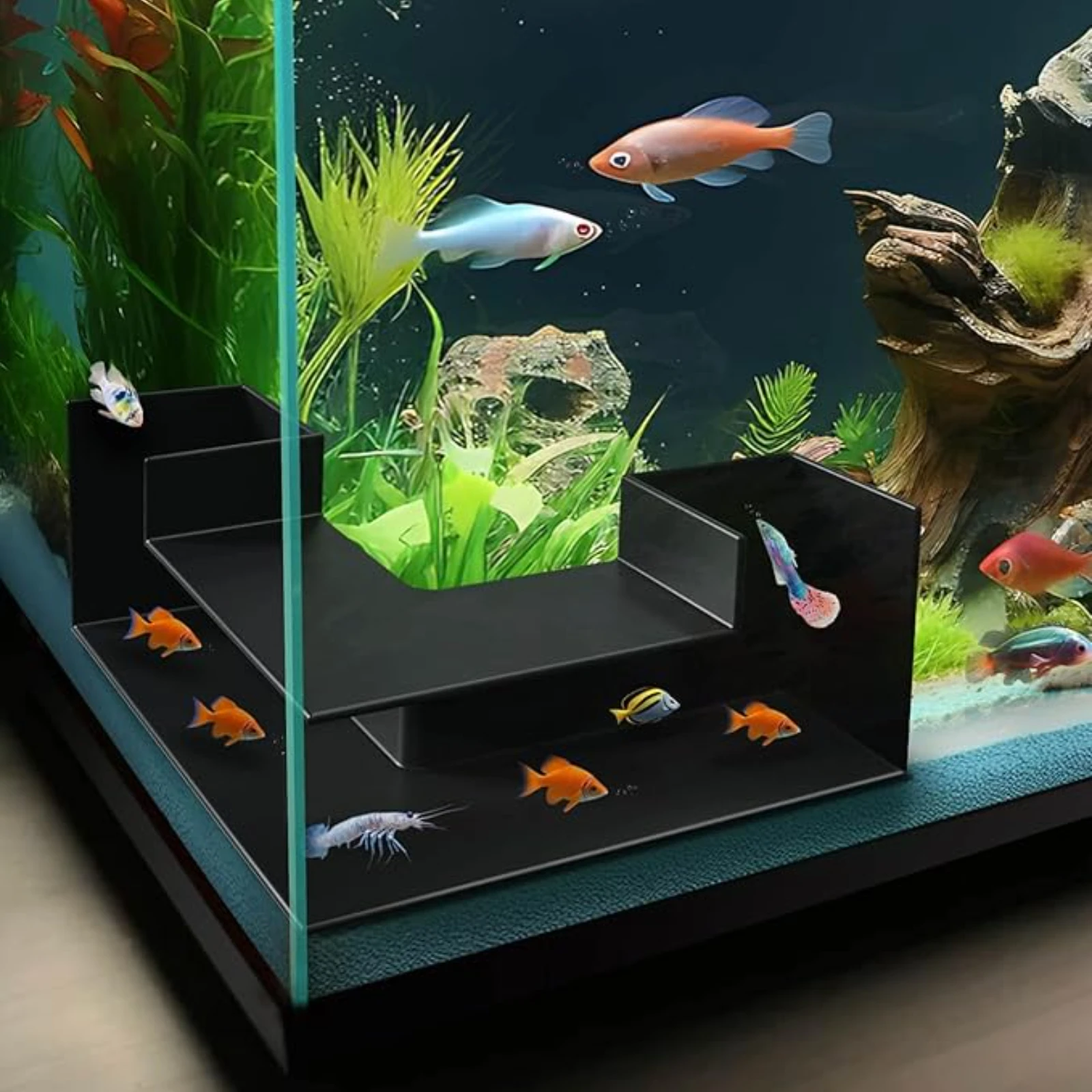 

Shrimp Cave Aquarium Tunnel Corner Aquarium Cave L-Shape Hiding Viewing Tunnel Fish & Shrimp Play Hideout for Fish Tank