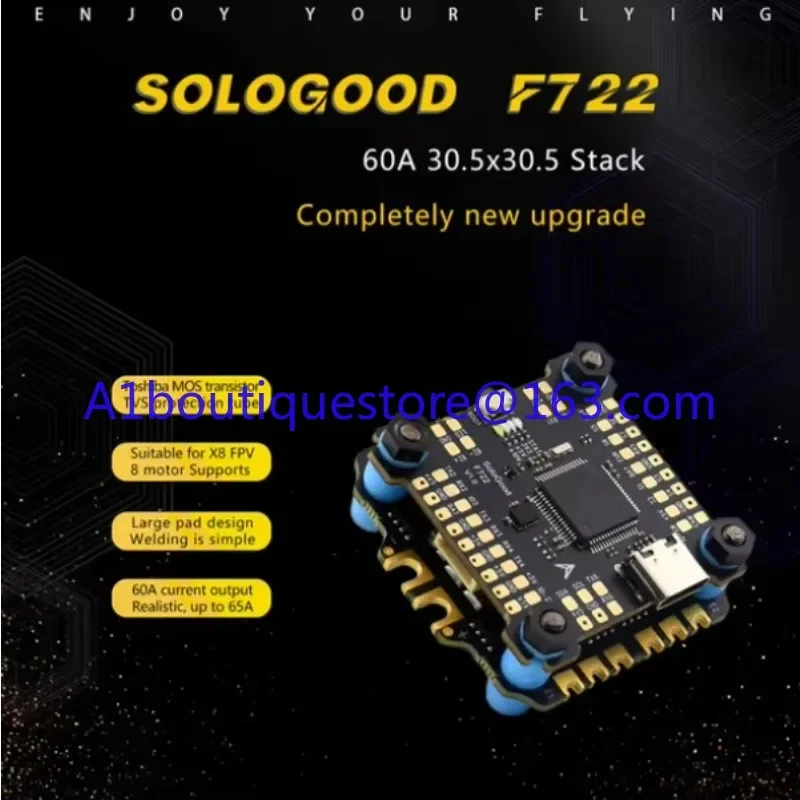 F722 Stack ICM42688P F722 Controller blheli_s 60A 4in1 ESC 30.5 x 30.5 mm 2-6s, for FPV parts