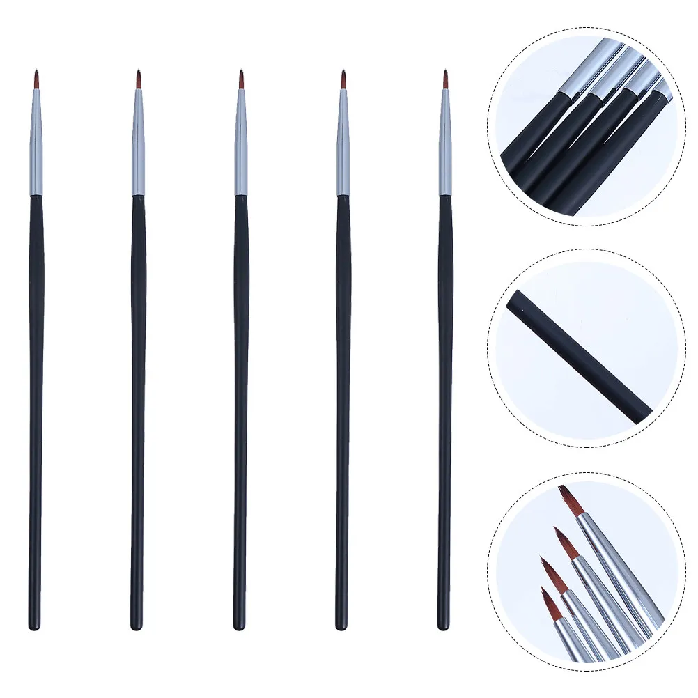 Set di pennelli per eyeliner da 5 pezzi con punta fine per applicazione precisa, facile da usare per eyeliner, rossetto, ombretto, multiuso