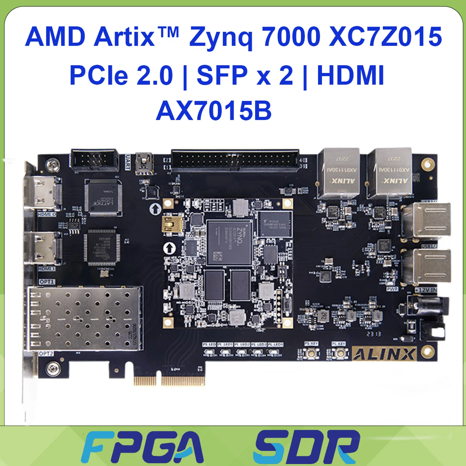 

ALINX AX7015B FPGA Development Board with AMD Xilinx Zynq 7000 SoC XC7Z015 PCIe SFP HDMI Xilinx GTP for Video Image Processing