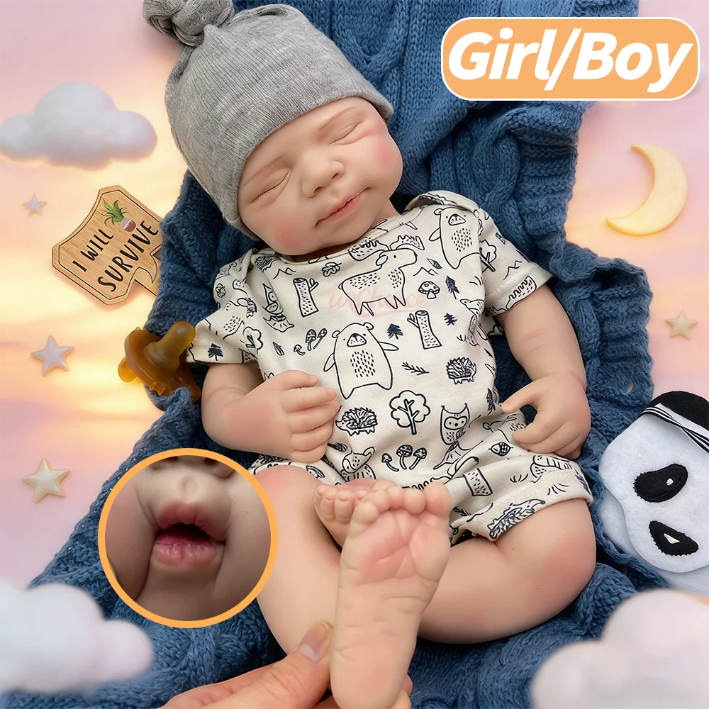 

Pascale Open Mouth & Washable 20" Silicone Reborn Baby Girl/Boy Handmade Reborn Bebe Soft Newborn Christmas And Birthday Gift