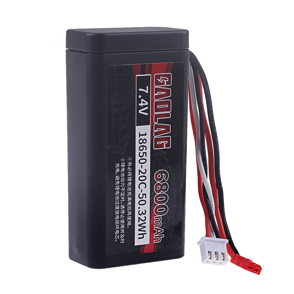 18650 2S 7.4V 6800mAh Li-ion Battery With JST Plug for UDIRC UD1601 UD1602 UD1604 UD1607 SG1603 SG1604 RC Flat Sports Car Toys​