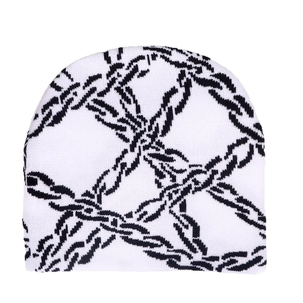 Chain Pattern Knitted Hat Casual Hip-hop Outdoor Sports Trend Comfortable Warm Hat Personalized Fashion Beanie Gift Fashion