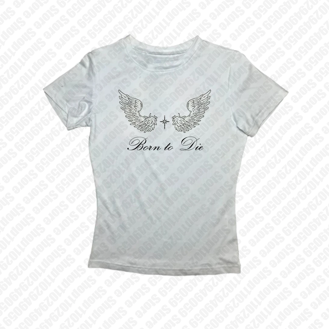 Punk Gothic Fairycore Baby Tees Streetwear Women's Y2K Crop Tops Aesthetic Letter Print Cute Grunge Tee Vintage Emo Girl Clothes