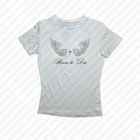 Punk Gothic Fairycore Baby Tees Streetwear Women's Y2K Crop Tops Aesthetic Letter Print Cute Grunge Tee Vintage Emo Girl Clothes