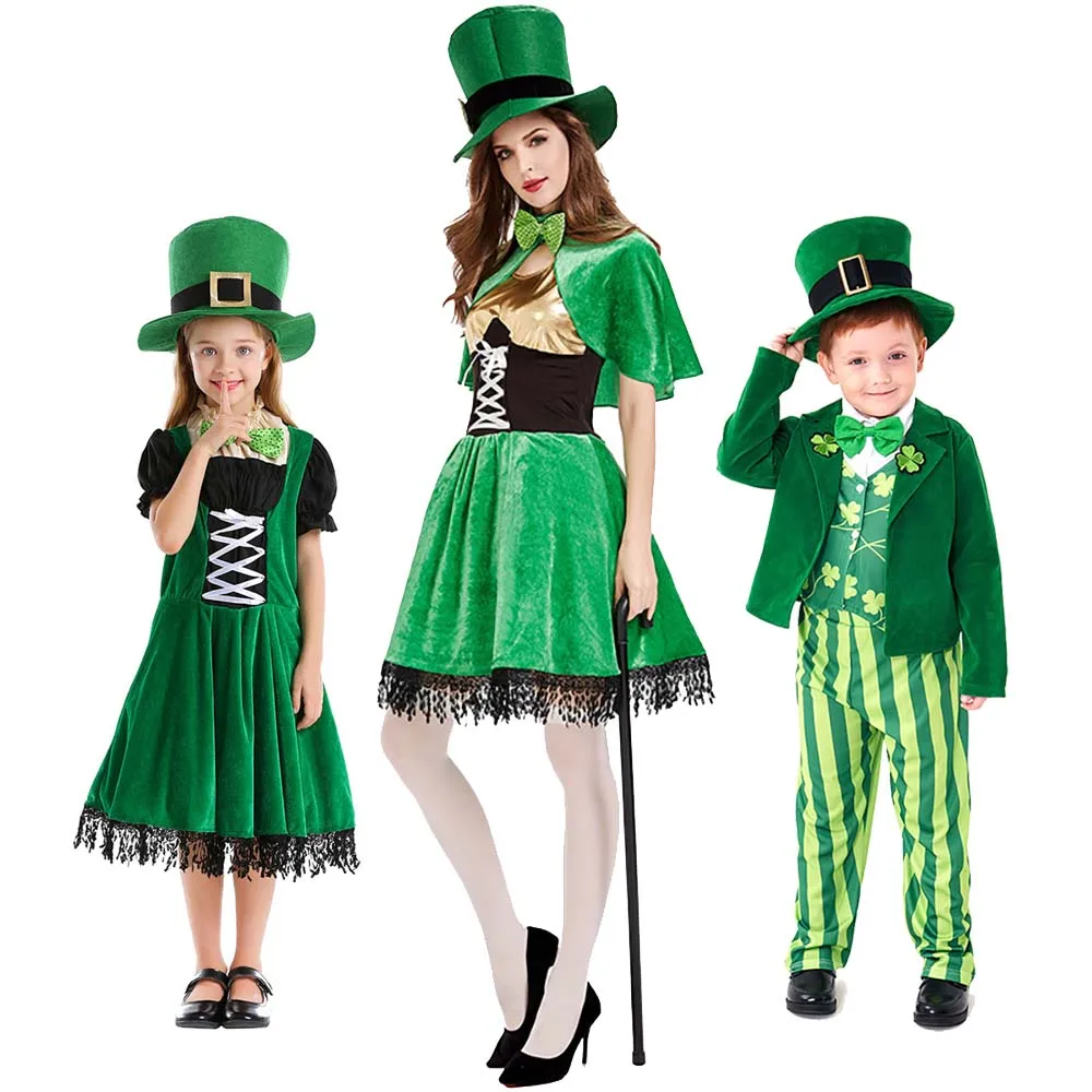 

Детское ирландское народное танцевальное платье для взрослых, костюм эльфа-лепрекона на день Святого Патрика