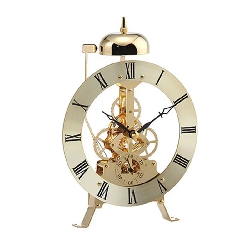 Small Table Clock Metal Vintage Table Clocks Bedroom Office Luxury Mechanical Watches Mini Watch