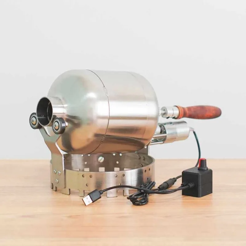 Electric Coffee Bean Roaster with Switchable Hand Crank and Electric Mode