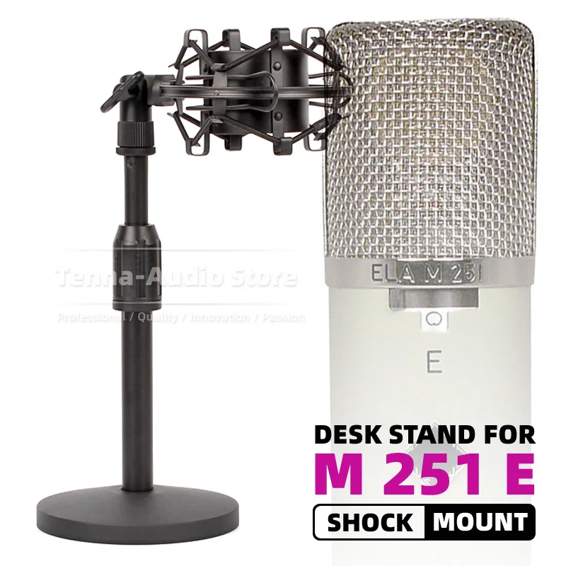 

For TELEFUNKEN ELA M251 M 251 E M251E 251E Desktop Mic Stand Spider Microphone Shock Mount Isolatoin Holder Shockproof Clip