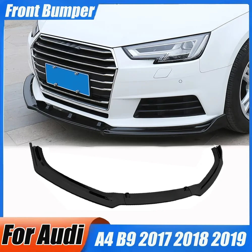 

Спойлер переднего бампера для Audi A4 B9 2017-2019, нижний разделитель губ, крышка бампера, спойлер, чехлы на подбородок, комплекты защиты кузова