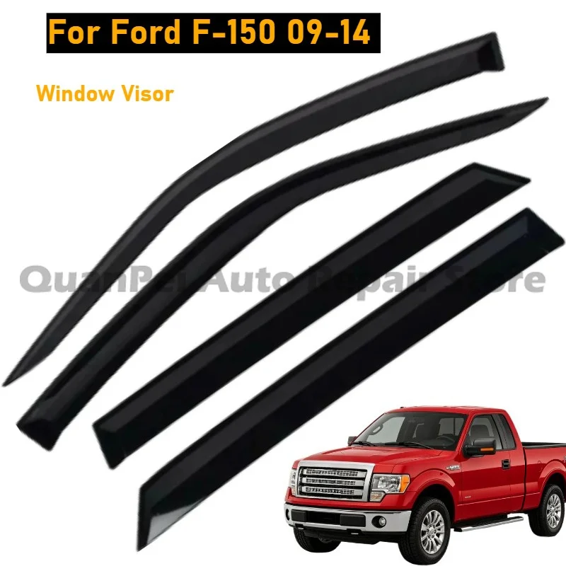 

Weather Shield Side Window Eyebrow Style Direct Fit 4Pcs Car Exterior For Ford F-150 09-14 High Quality Parts